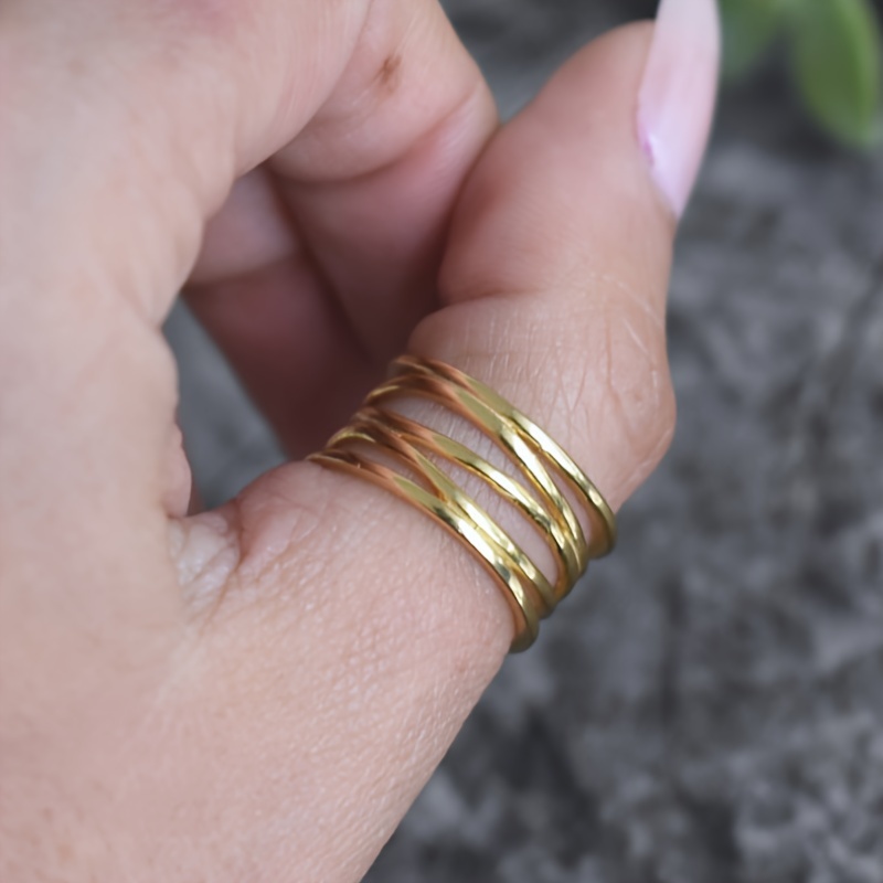 Copper Spiral Ring Geometric Band Size 6 11 Ideal for Vacation Wedding